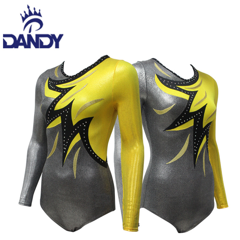 Customized Rhythmic Gymnastics Leotards Girls Complex Design Performance Dance Costumes Shiny Leotards