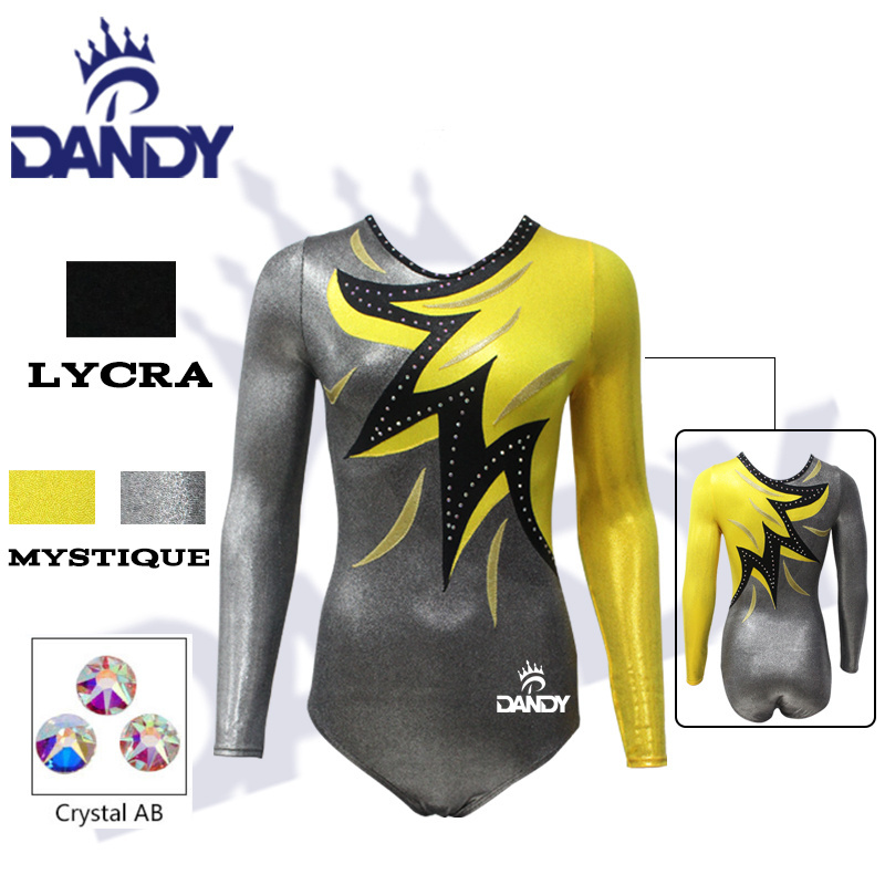 Customized Rhythmic Gymnastics Leotards Girls Complex Design Performance Dance Costumes Shiny Leotards