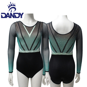 Multicolor Sublimated Gymnastics Leotard For Girls Ballet Costumes rhinestone Gymnastics Competition Leotards