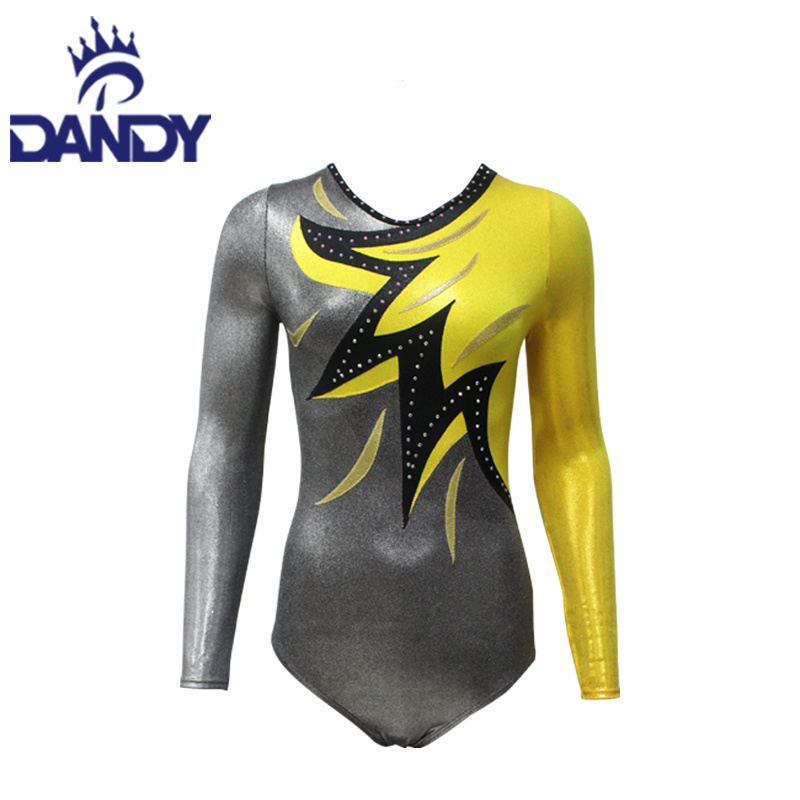 Customized Rhythmic Gymnastics Leotards Girls Complex Design Performance Dance Costumes Shiny Leotards