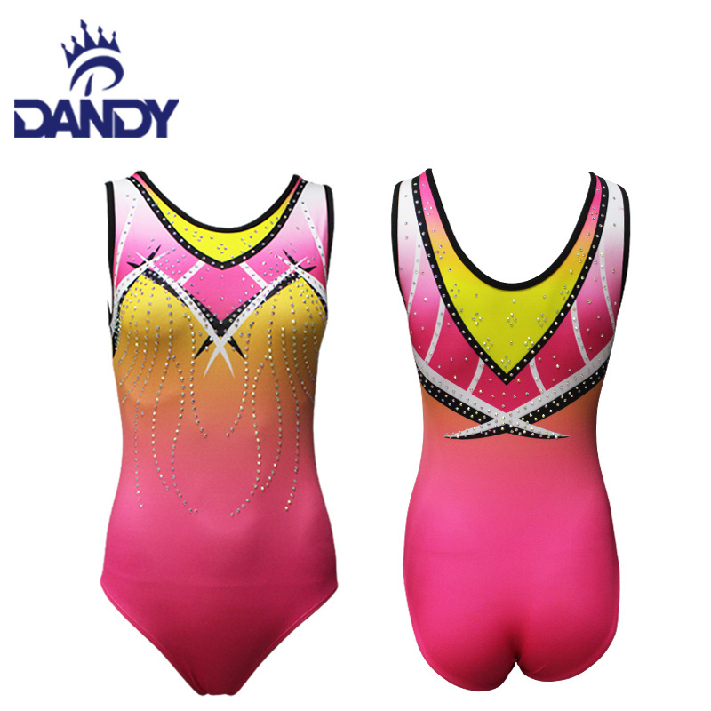 Wholesale custom sublimation adult rhythmic spandex dance leotards gymnastics for girls