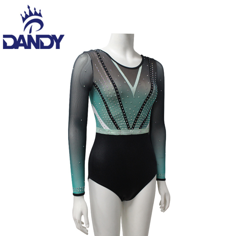 Multicolor Sublimated Gymnastics Leotard For Girls Ballet Costumes rhinestone Gymnastics Competition Leotards