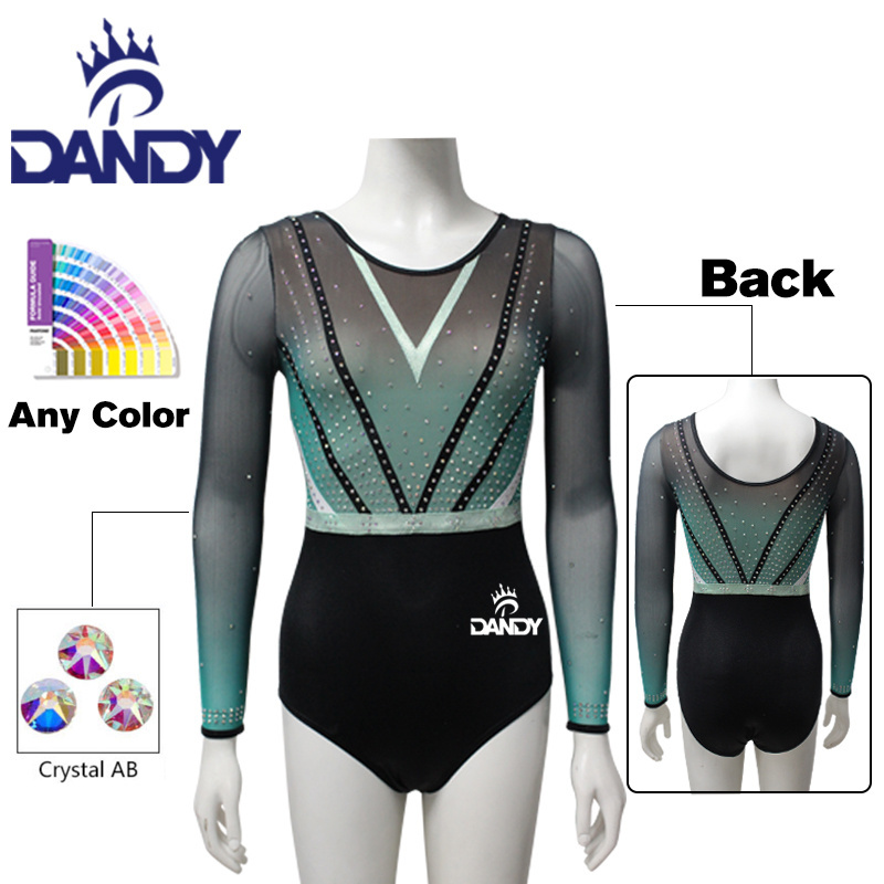 Multicolor Sublimated Gymnastics Leotard For Girls Ballet Costumes rhinestone Gymnastics Competition Leotards