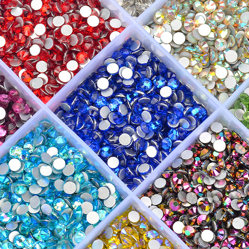 Glitter Crystal AB Rhinestones Non Hot Fix Glue On FlatBack Garment Nail Art Rhinestones Decorations