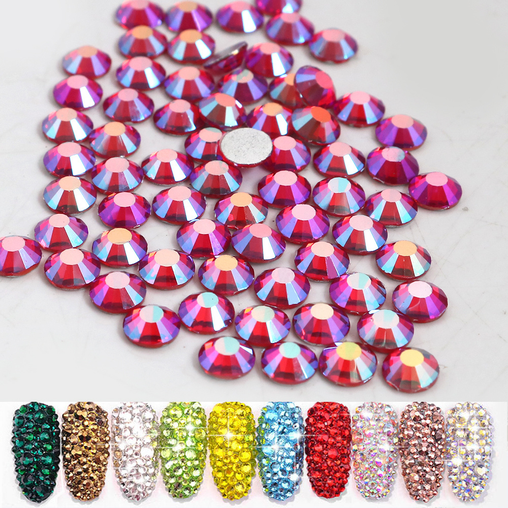 Non Hotfix Rhinestone Crystal AB SS3 SS30 Flat Back NailArt Rhinestones Premium Quality Strass Nail Glitters Garment Stone