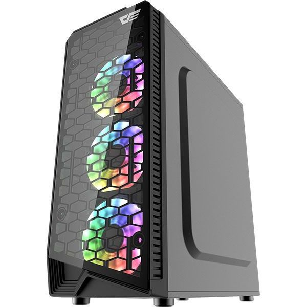 darkFLash Water Square ATX PC Case honeycomb design Gaming Computer Cases Towers With Tempered Glass Office Computer Cases