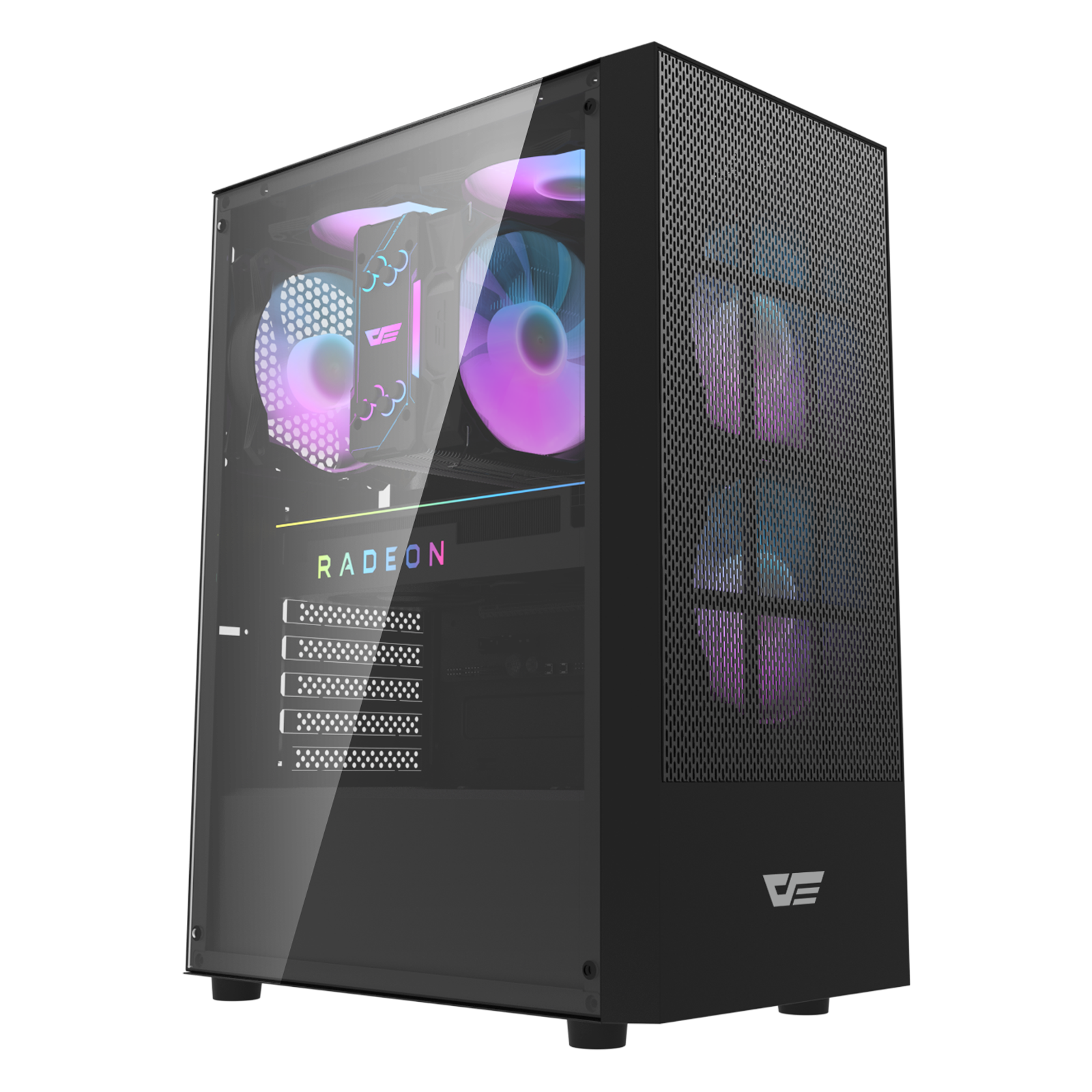 Darkflash A290 Mesh Front Plate Desktop Computer Case ATX Full-view Side Transparent RGB PC Case