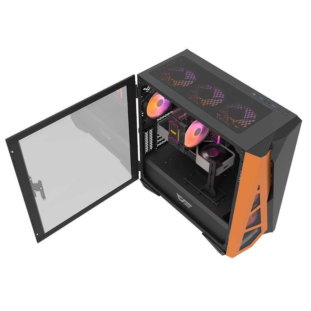 DarkFlash ATX RGB gaming pc Computer Case plexiglass horizontal cooled cpu cabinet gaming computer pc case