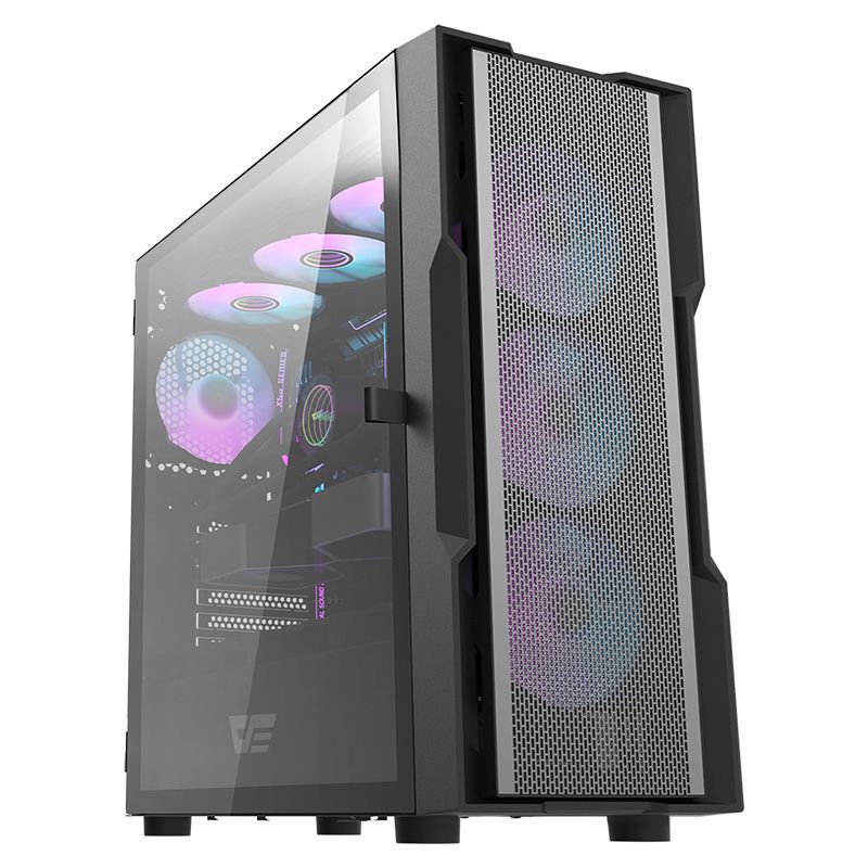 darKFlash DK431 Premium Mesh Front Panel  Big space game computer case glass rgb fan ATX mid tower pc gaming computer rgb case