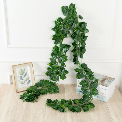 Artificial leaves Simulation creeper wall hanging rattan plastic sweet potato leaves 80 leaves