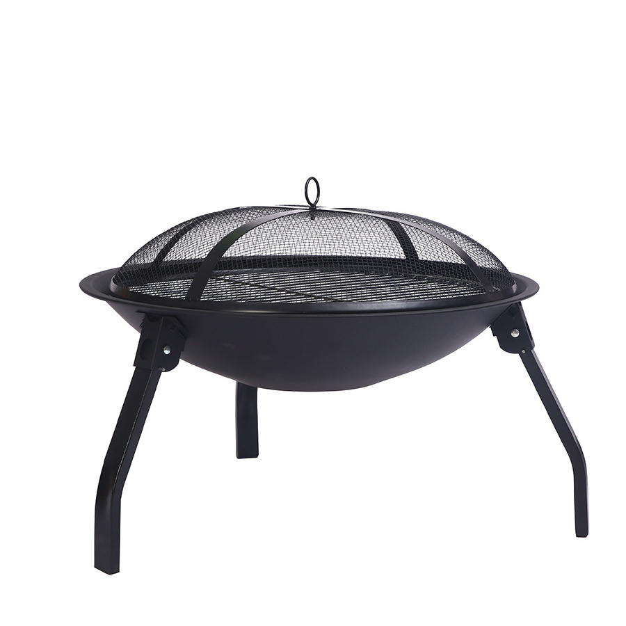 Steel Wood Burning Backyard Firepit Outdoor Fire Pit with Lid for Outside Garden