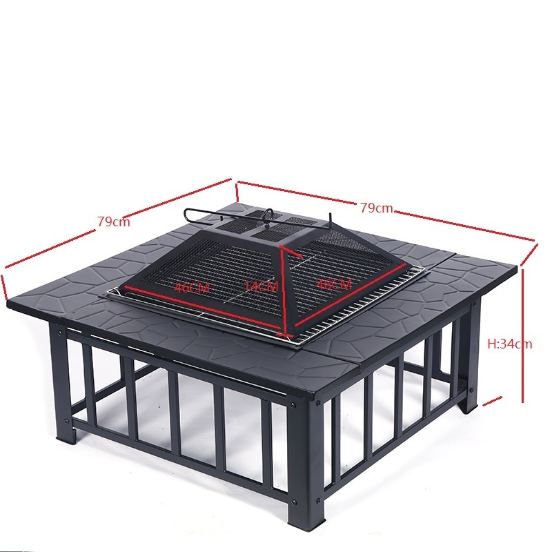 Factory Wholesale BBQ Brazier Charcoal Set Garden Dining Table Fire Pit