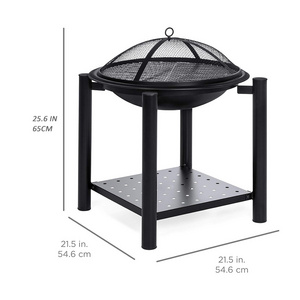 Outdoor custom brazier easily assembled tabletop fire pit with longer fire poker