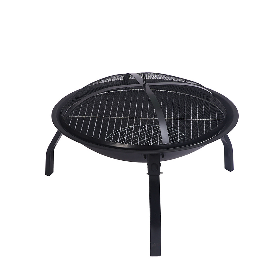 Steel Wood Burning Backyard Firepit Outdoor Fire Pit with Lid for Outside Garden