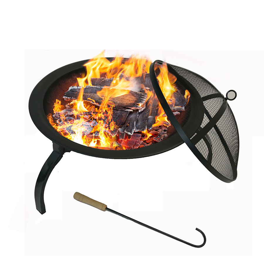 Square Steel Wood Burning Fire Pit Portable BBQ Grills for Camping