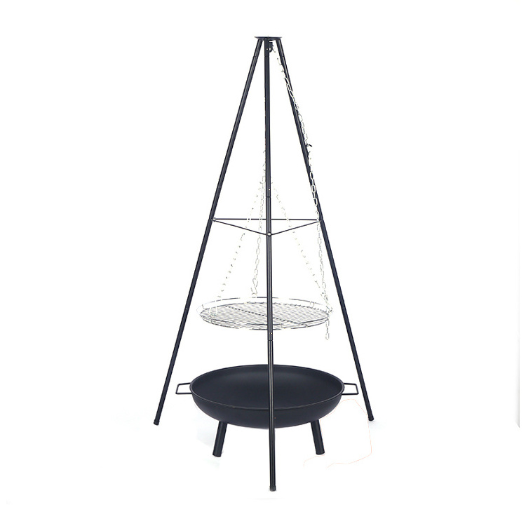 Factory Direct Wholesale Custom Tripod Hanging BBQ Cooking Fire Pit