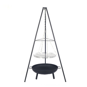 Factory Direct Wholesale Custom Tripod Hanging BBQ Cooking Fire Pit