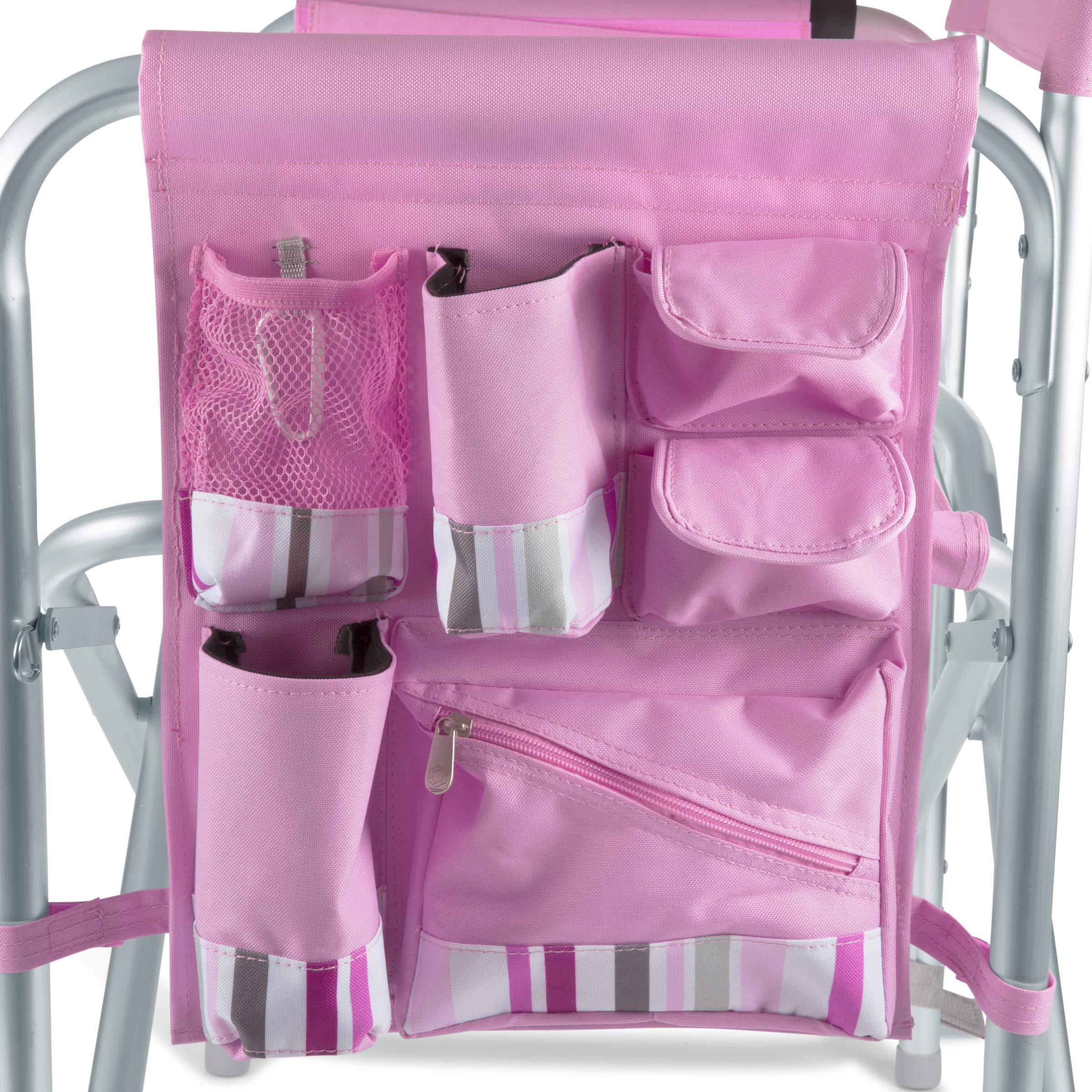 Outdoor Custom Pink Canvas Tall Portable Lightweight Aluminum Folding Director Chair