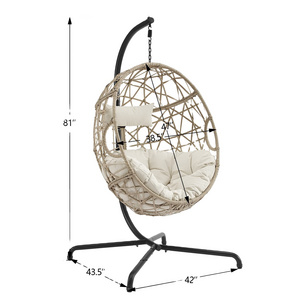 Modern hammock egg hanging patio swing chair wicker rattan round garden hanging egg swing chair