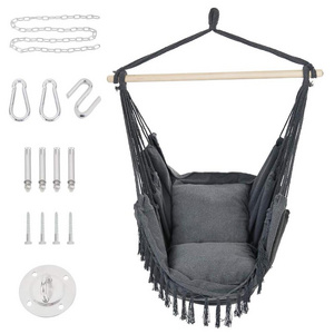 High Quality Modern Extra Large Weight Baring 330 Lbs Hanging Macrame Cotton Canvas Hammock Chair Swing for Bedroom Indoor