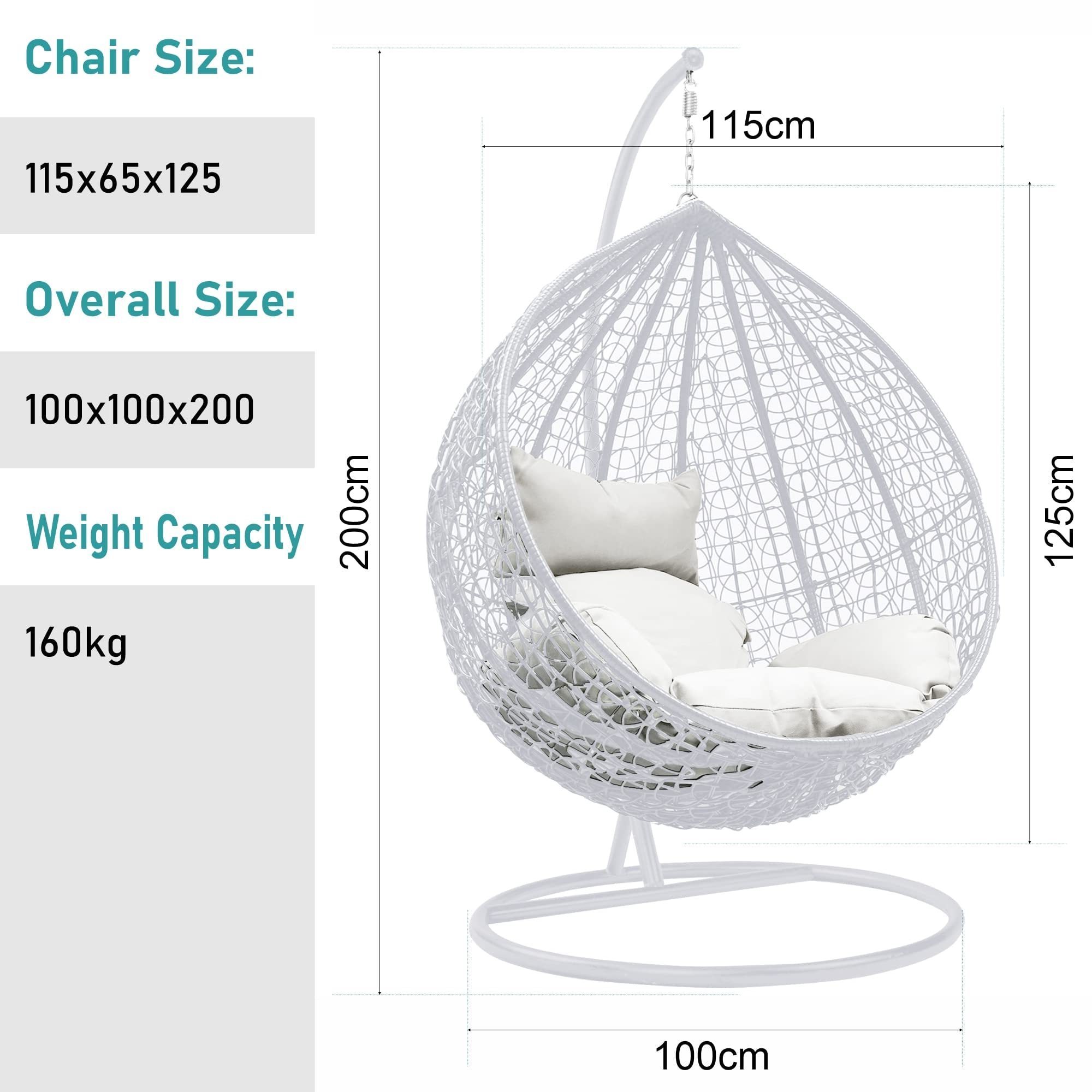 Promotional Outdoor Garden Furniture Metal Tube Round Single Hanging Patio Rattan Swing For Adult