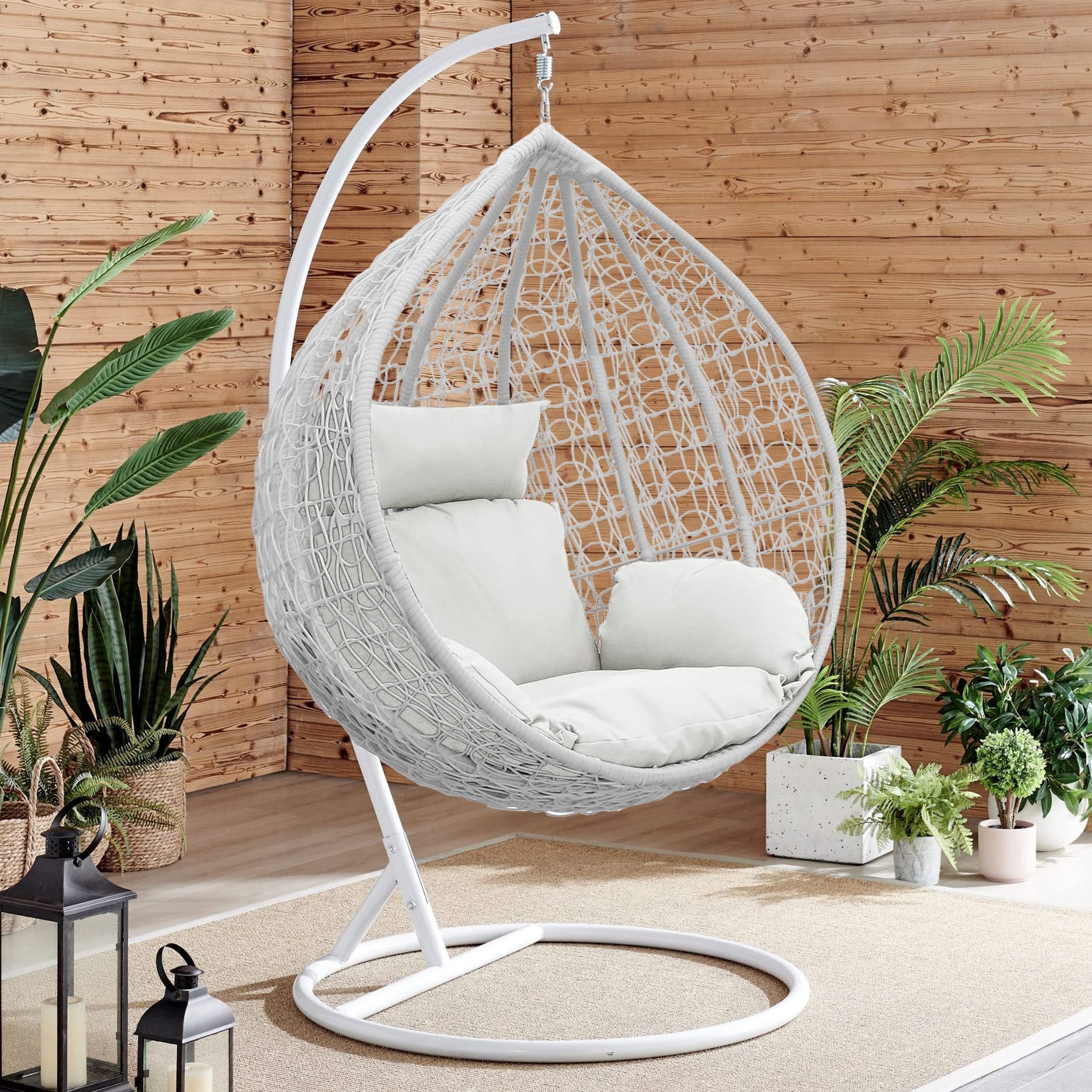 Promotional Outdoor Garden Furniture Metal Tube Round Single Hanging Patio Rattan Swing For Adult