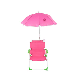 Wholesale Outdoor Commercial Portable Miniature Pink Kids Folding Beach Chair With Umbrella