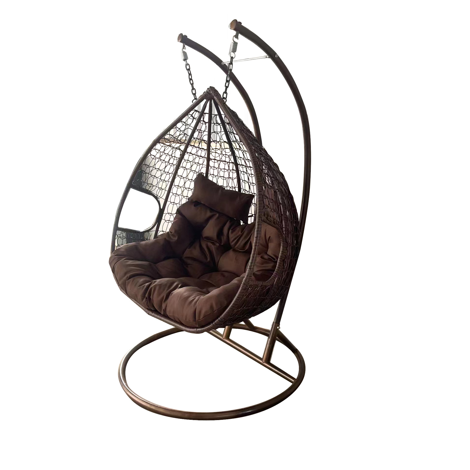 Outdoor Furniture Modern Garden Wicker 2 Seat Patio Swing with Stand