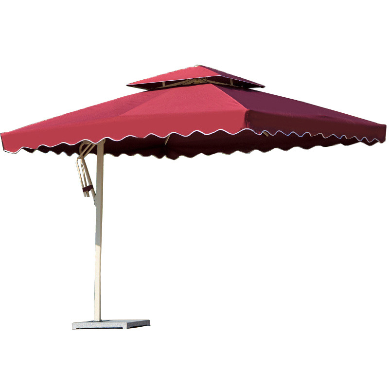 Hot sale 3M aluminum side pole garden umbrella outdoor large sunshade property sentry platform sun umbrella