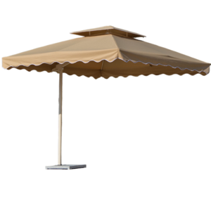 Promotional outdoor foldable umbrella garden yard parasol side square double top wrench garden umbrella