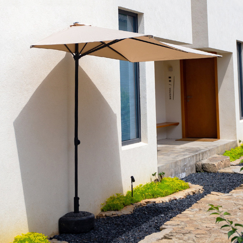 Half round shape balcony wall umbrella sunshade patio umbrella parasol garden durable frame outdoor umbrella