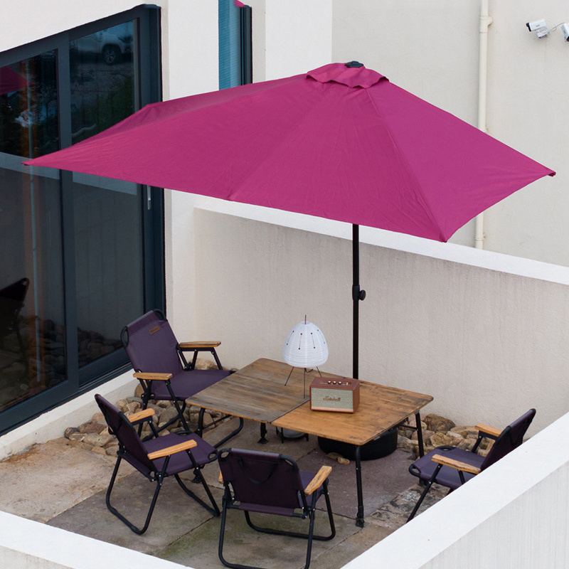 Half round shape balcony wall umbrella sunshade patio umbrella parasol garden durable frame outdoor umbrella