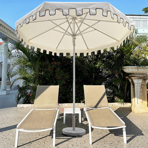 Large Size Outdoor Waterproof Sunshade Aluminum Sun Parasols Adjustable Cafe Patio Garden Umbrella With Fringe