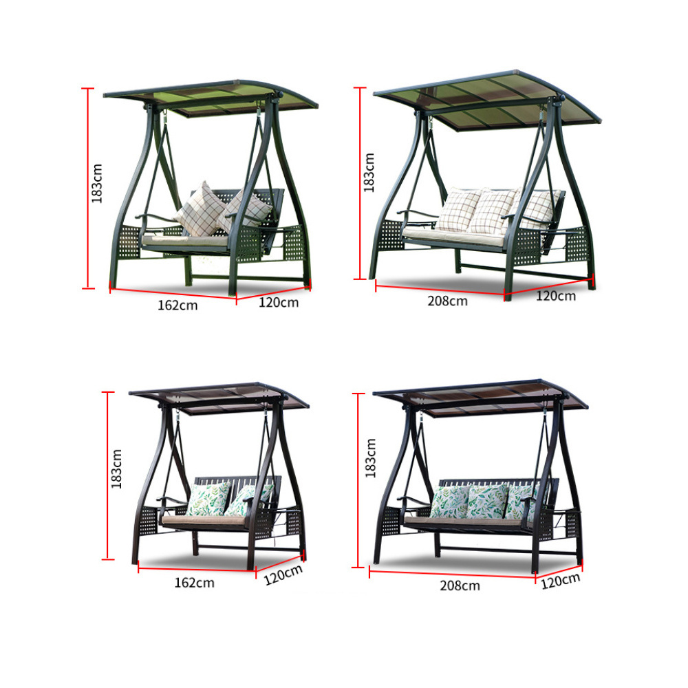 Outdoor covered three seat swing chair outdoor swings garden hanging chair patio swings