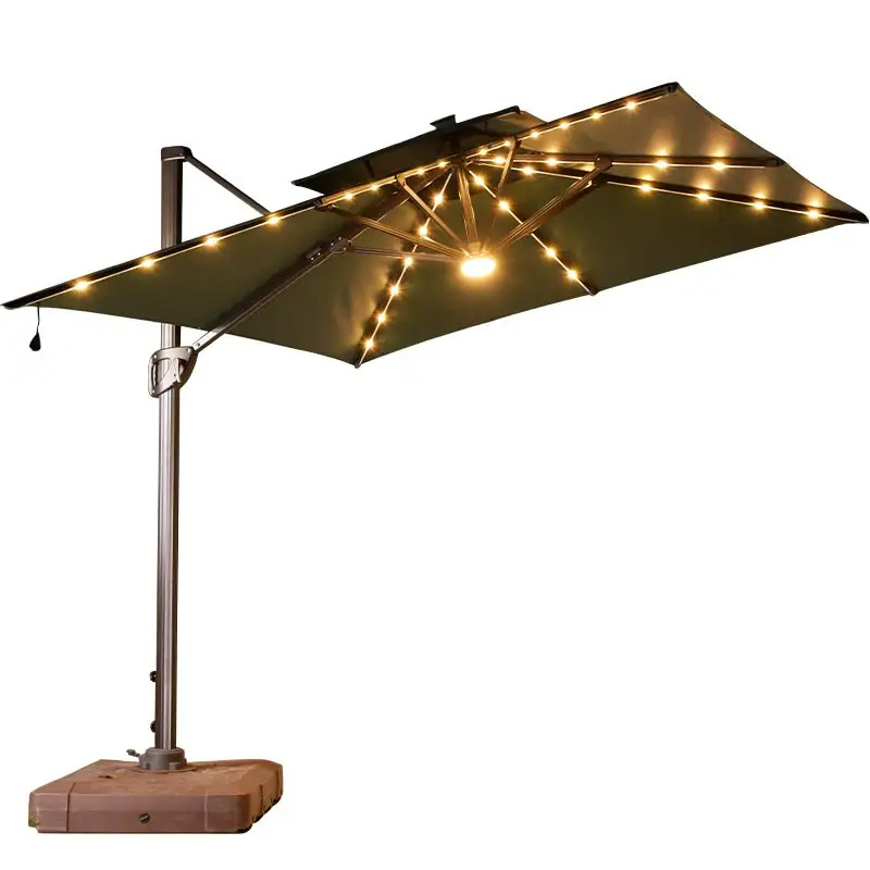 Solar Energy Saving LED Lights Outdoor Patio Garden Umbrella String Parasol Restaurant Coffee Shop Camping Umbrella