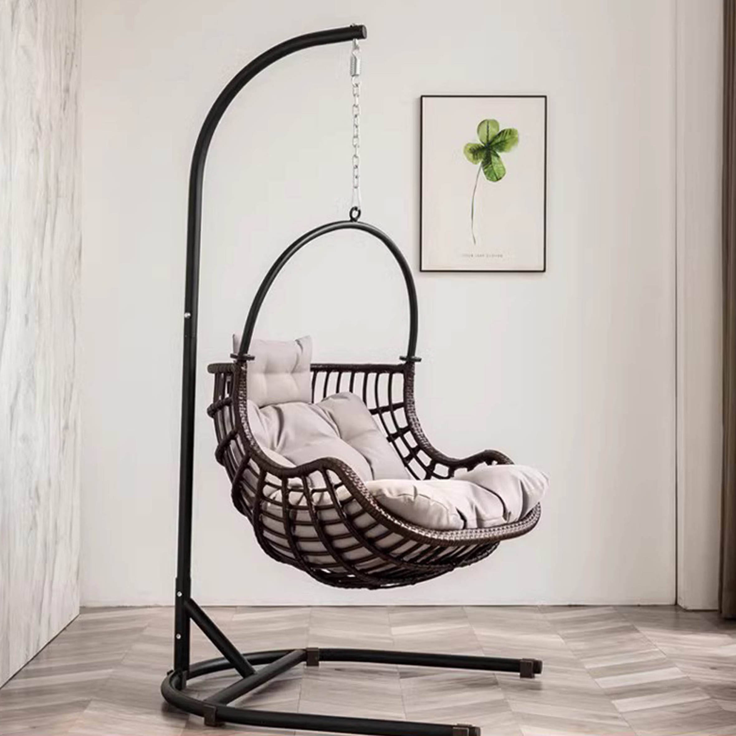 Cheap Rope Handcrafted Outdoor Furniture Hotel Balcony Rattan Egg Chair Hanging Patio Swing