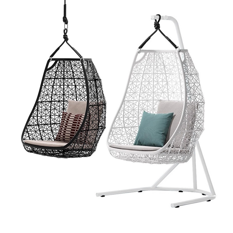 Hot Sale Lounge Outdoor Furniture Balcony Patio Poolside Rattan Hanging Wicker Swing Egg Chair