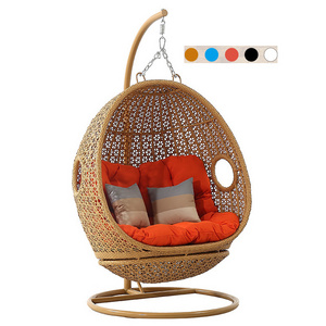 Latest Designed High Quality Outdoor Leisure Patio Garden Rattan Swing Rocking Chair with Metal Frame