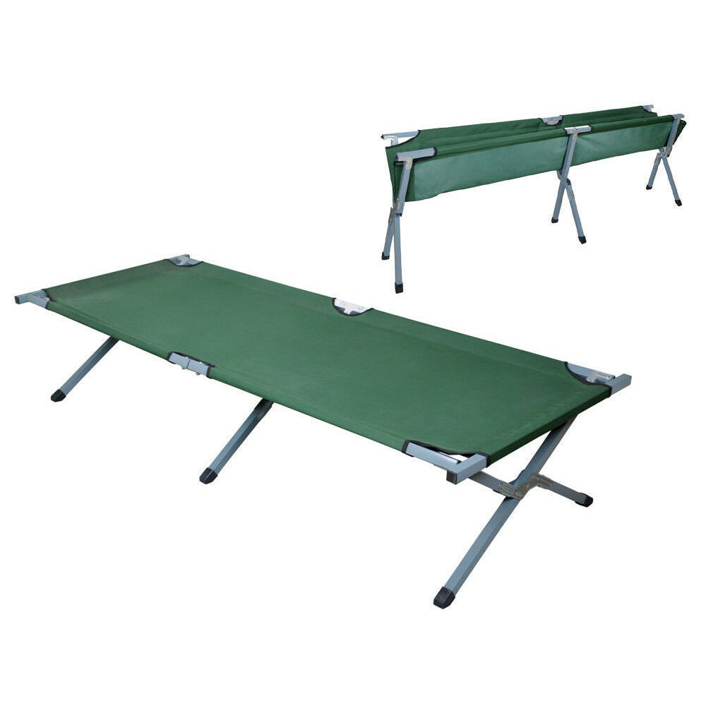 Customizable Outdoor aluminium single lightweight camping beds 600D double outdoor portable folding bed For adults