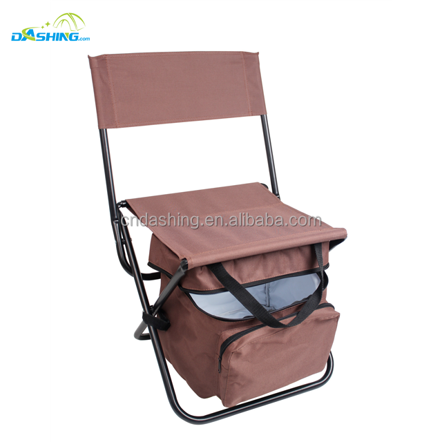 Lightweight customizable portable folding fishing picnic chair outdoor foldable aluminum backpack camping chairs with ice bag