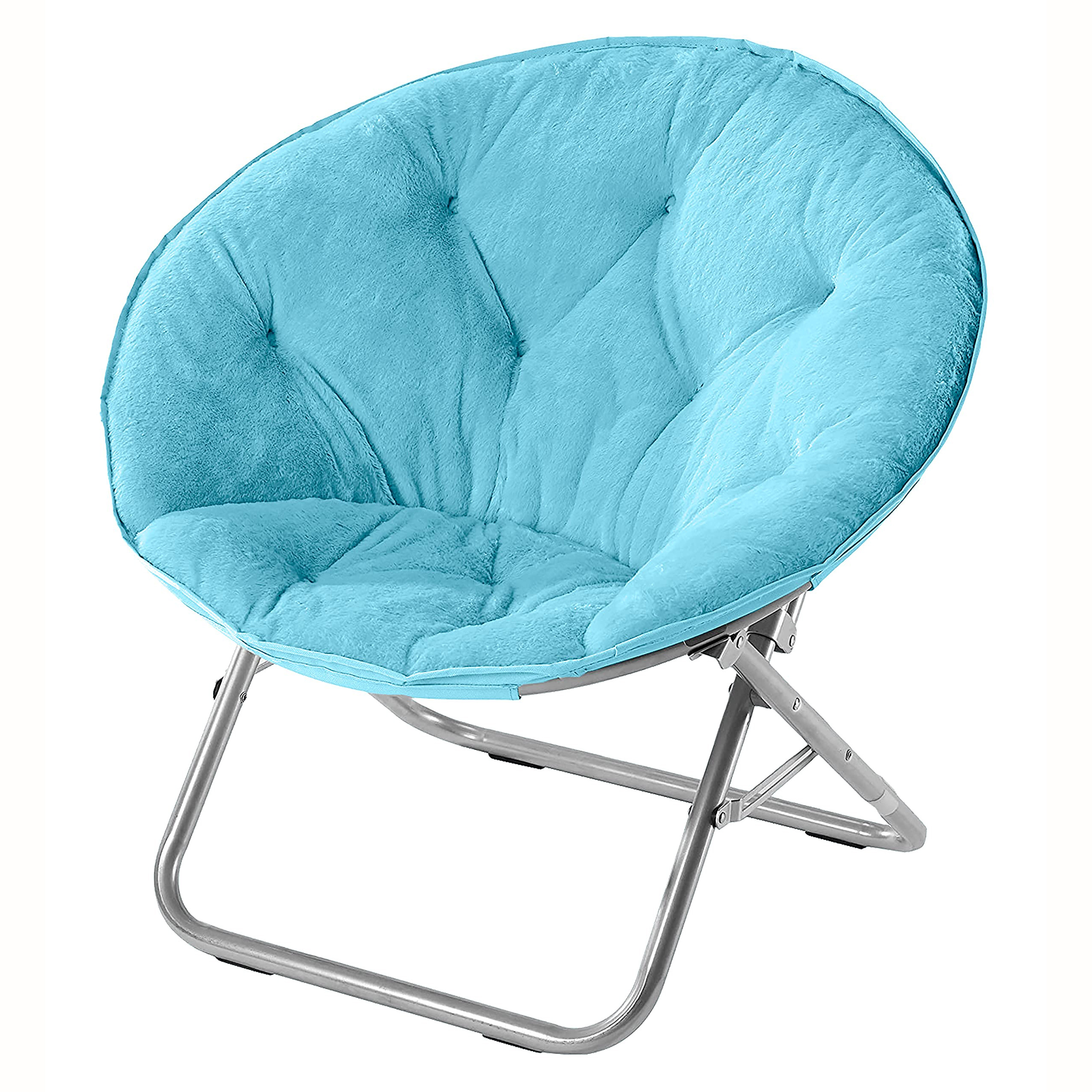 Custom Modern Metal Tube Portable Folding Washable Padded Comfy Moon Saucer Camping Chair For Adult