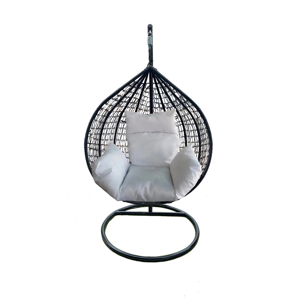 outdoor hanging chair swing Garden Furniture Rattan garden hanging swing chair with Stand