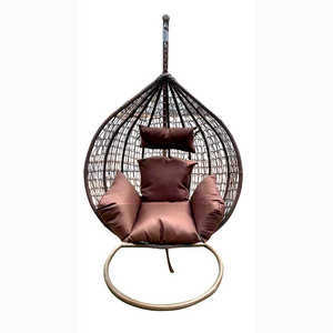 outdoor hanging chair swing Garden Furniture Rattan garden hanging swing chair with Stand