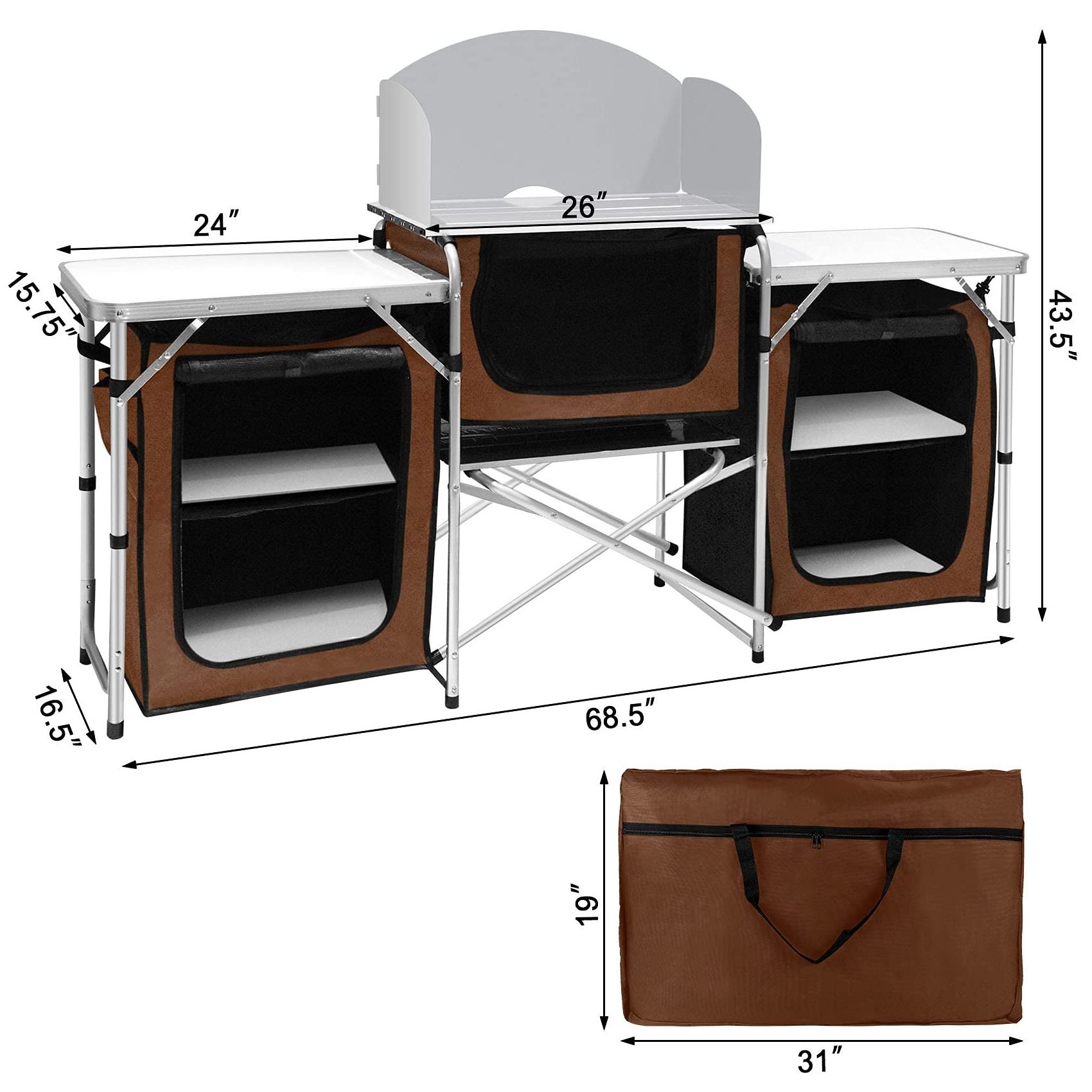 Wholesale Aluminum Portable Folding Camping Outdoor Cooking Food Kitchen Table For BBQ Picnic