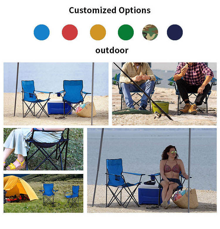 Wholesale outdoor adjustable chairs foldable picnic traveling camping beach chair with mesh cup holder