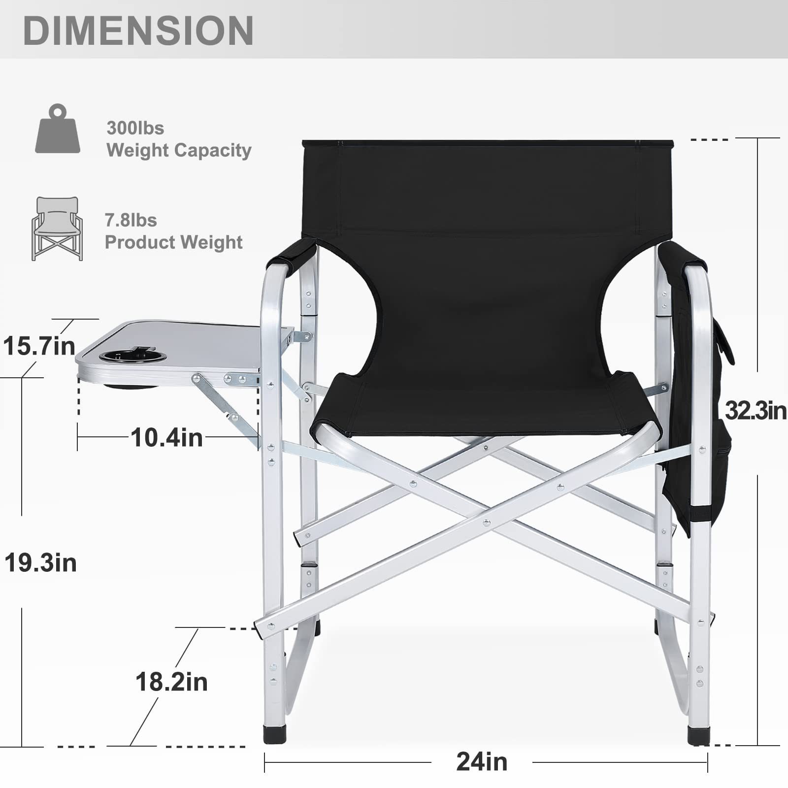 Custom Outdoor Heavy Duty Modern Aluminum Tube Canvas Portable Folding Beach Director's Chair