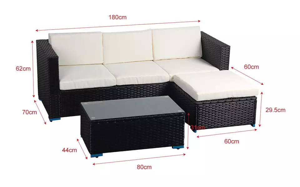 New Arrival Outdoor Tables Rattan / Wicker Furniture Sets Removable Rattan Bistro Garden Sofa Sets