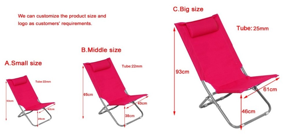 Outdoor folding garden beach camping recliner sun lounger beach chair with back sun office lunch break leisure chair