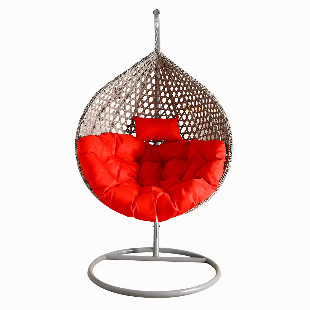 Hanging Egg Chair with Stand, Egg Swing Hammock Chair with Stand, Indoor Outdoor Wicker Egg Chair with Cushion Headrest