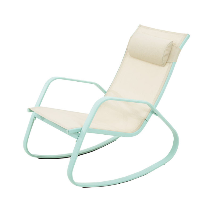 OEM Comfortable floor modern nordic rocking chair outdoor zero gravity aluminum lazy lounge chairs